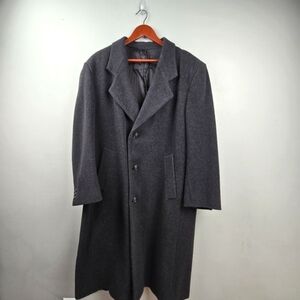 ROUNDTREE & YORKE‎ Wool Long Coat Classic Button-up Gray Mens Size 42 Old Money